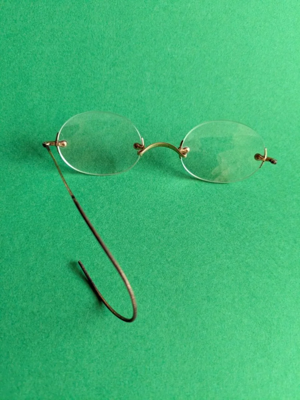 Antique 12K Gold Filled HARDY Rimless Spectacles Eyeglasses 1900s